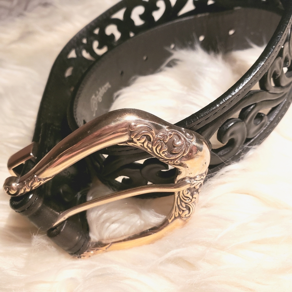 Brighton Black Belt With Silver Belt Buckle